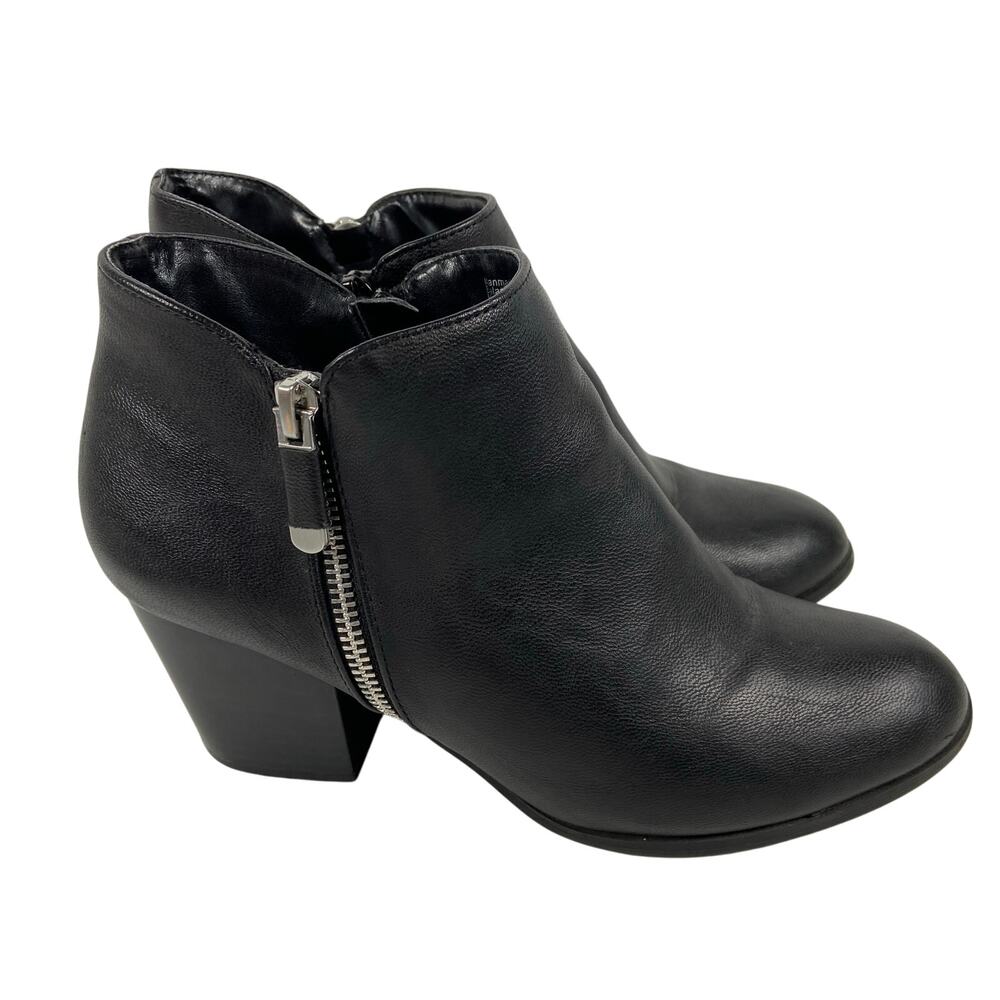 Style and Co Faux Leather Black Booties Size 7.5